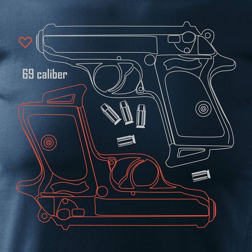Koszulka z rewolwerem z rewolwerami z pistoletem męska granatowa REGULAR M na Arena.pl