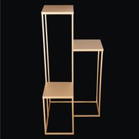 Kwietnik metalowy złoty SIMPLE o wysokości 100 cm, 3-poziomowy