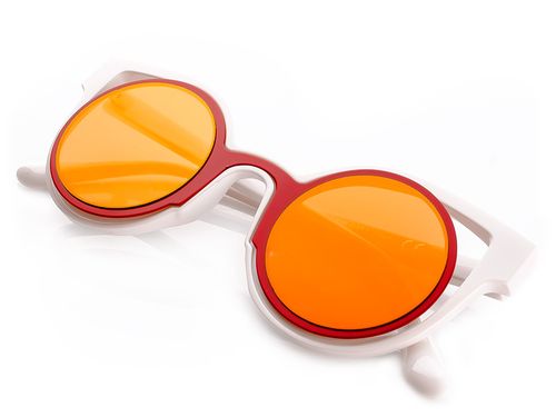 białe okulary cat eye lustra na Arena.pl