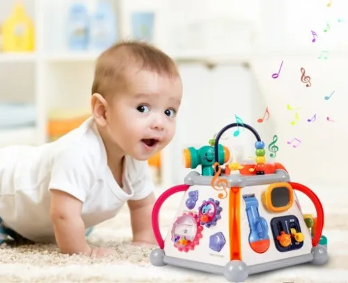 MULTIKOSTKA KOSTKA EDUKACYJNA INTERAKTYWNA DŹWIĘKI SENSORYCZNA DLA DZIECI na Arena.pl