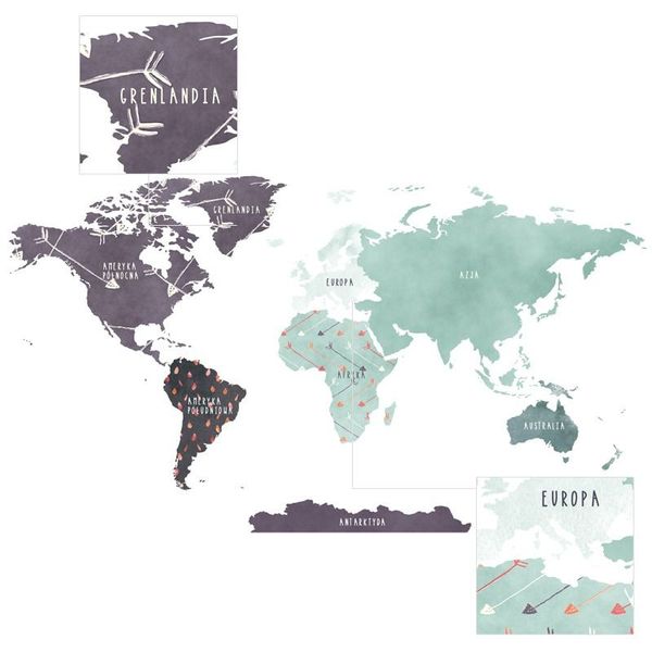 Naklejka Mapa Świata DK333 XXL zdjęcie 4