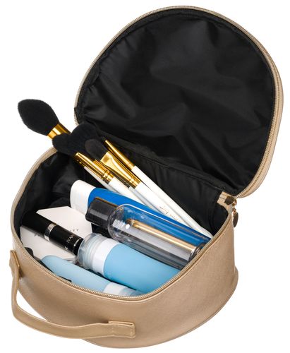 kosmetyczka damska w typie kuferka ze skóry ekologicznej - peterson na Arena.pl