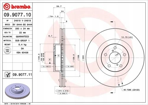 TARCZA HAM PRZOD 293X24 V BREMBO na Arena.pl
