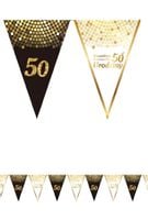 Baner flagi 50 urodziny, czarno-złoty