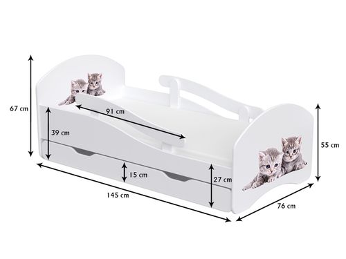 Łóżko dziecięce LEO 140x70 biało-różowe na Arena.pl