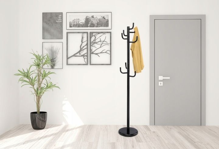 Wieszak stojący Wiktor 175cm czarny zdjęcie 2