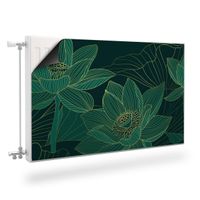 MASKOWNICA Magnetyczna Na Kaloryfer Zielone KWIATY Lotosu 100cm x 60cm