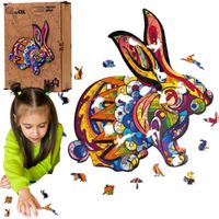 puzzle edukacyjne drewniane eco puszysty królik a4 dla dzieci puza4-01744