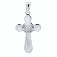 RODOWANY SREBRNY DIAMENTOWANY MĘSKI KRZYŻYK KRZYŻ WIZERUNEK CHRYSTUSA