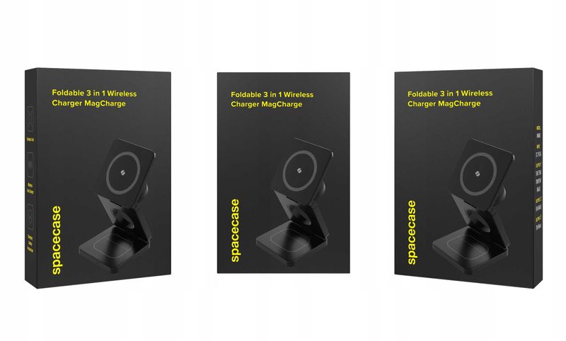 Spacecase 3In1 Wireless Charger Magcharge Wm4B Black zdjęcie 16
