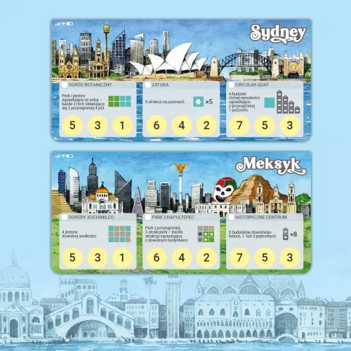 Strategiczna gra planszowa dla dzieci i dorosłych Miasta marzeń 2-4 graczy na Arena.pl