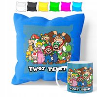 ZESTAW: KUBEK + POSZEWKA - SUPER MARIO BROS - PREZENT WIELE WZORÓW + IMIĘ