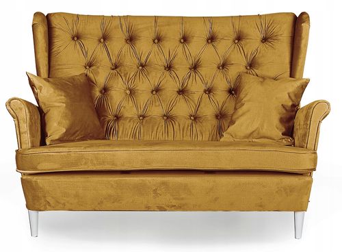 Zestaw wypoczynkowy mebli uszak Gaja sofa fotele pufy Family Meble komplet na Arena.pl