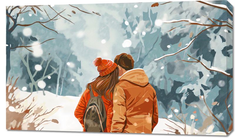 Obraz 100x60cm Razem w Śniegu zdjęcie 1