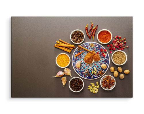 Obraz Na Płótnie Do Jadalni Kuchni Kolorowe Przyprawy Zioła 30cm x 20cm na Arena.pl