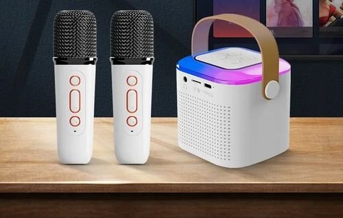 KARAOKE GŁOŚNIK BLUETOOTH BEZPRZEWODOWY ZESTAW 2X MIKROFONY DLA DZIECI RGB na Arena.pl