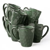 Zestaw kubków Uminami zielony dla 12 osób Nowoczesny Do zmywarki Komplet