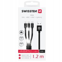 SWISSTEN Kabel do ładowania USB - 2x USB typ C USB-C Lightning ADAPTER 3w1
