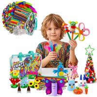 Zestaw kreatywny plastyczny dla dzieci pompony druciki oczka XXL 2000 el