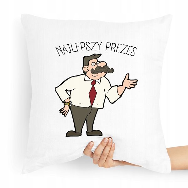 Dla Prezesa Viceprezesa Poduszka Najlepszy Prezes Z Nadrukiem Ze Zdjęciem zdjęcie 1