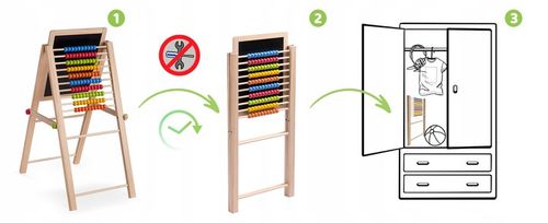TABLICA DWUSTRONNA Z LICZYDŁEM DLA DZIECI MAGNETYCZNA KREDOWA + AKCESORIA na Arena.pl