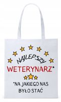 Dla Weterynarza Na Prezent Torba Eco Biała Shopper Z Nadrukiem Ze Zdjęciem