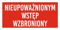 Tabliczka Grawerowana BHP 20x10 cm nieupoważnionym Wstęp wzbroniony