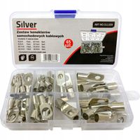 Końcówki kablowe rurowe oczkowe 65 szt. zestaw SilverTools