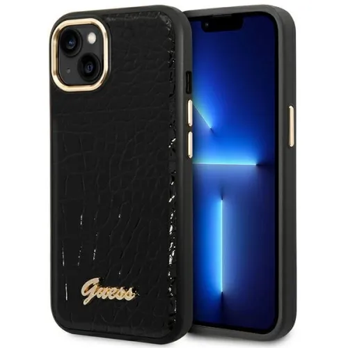 Etui Guess Croco Collection na iPhone 14 Plus - czarne na Arena.pl