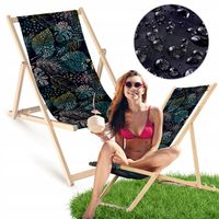 Leżak Plażowy Bukowy CIEMNY ANIMAL PLANET TEXTURES Ogrodowy Drewniany