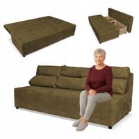 Kanapa sofa KIMO funkcja spania pojemnik Ramona brązowy welur