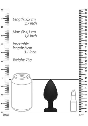 Diamond Heart Butt Plug - Extra Large - Black na Arena.pl