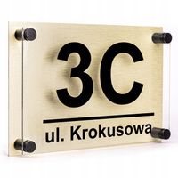 TABLICZKA Z NUMEREM DOMU | ADRESOWA | PLEKSA i ALUMINIUM + DYSTANSE i KOŁKI