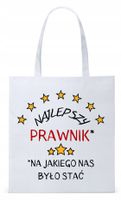 Dla Prawnika Adwokata Torba Eco Biała Shopper Z Nadrukiem Ze Zdjęciem