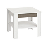 Ława / Stolik Kawowy Mały 67 cm Sosna Śnieżna + Bodega Szara BLINKA ML