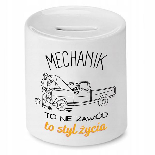 Skarbonka Dla Mechanika To Styl Życia Prezent Z Nadrukiem Ze Zdjęciem zdjęcie 1