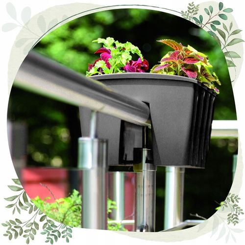 3x Skrzynka na balustradę DCRO600, Doniczka balkonowa +keramzyt 5l Antracyt na Arena.pl