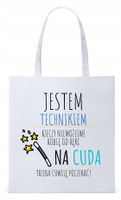 Torba Biała Eco Shopper Dla Technika Prezent Z Nadrukiem Ze Zdjęciem