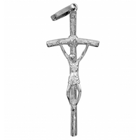 SREBRNY KRZYŻYK PAPIESKI Z JEZUSEM PRÓBA SREBRA 925