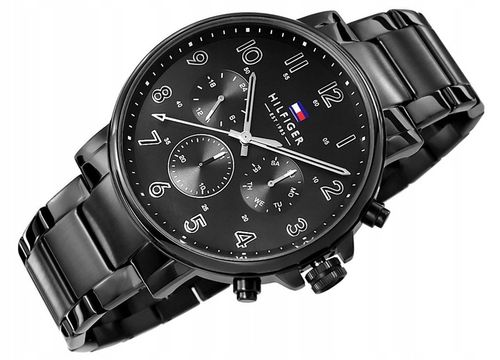 Zegarek męski Tommy Hilfiger Czarny Solidny Regulowany Wysoka Jakość1710383 na Arena.pl