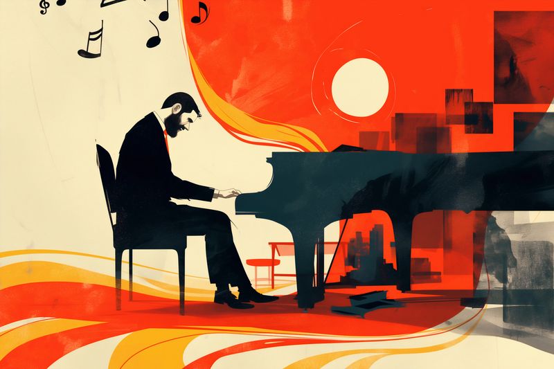 Plakat 60x40cm Pianista zdjęcie 1