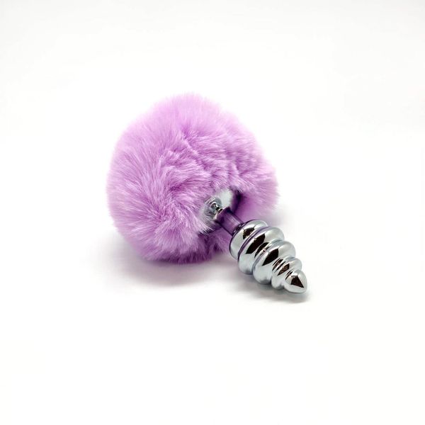 Metal Anal Fluffy Twist Plug S Pink zdjęcie 1