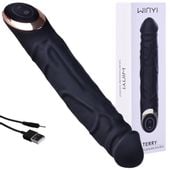 Czarny Wibrator Usb Dla Pań Z Realistyczną Główką