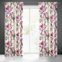 Zasłona gotowa na taśmie AMELIE 140x270 wielokolorowa bordowe kwiaty