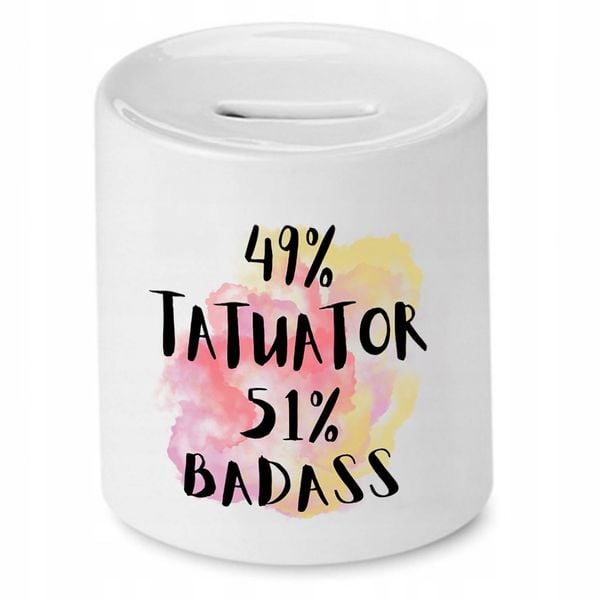 Dla Tatuażysty Prezent Skarbonka Tatuator Badass Z Nadrukiem Ze Zdjęciem zdjęcie 1