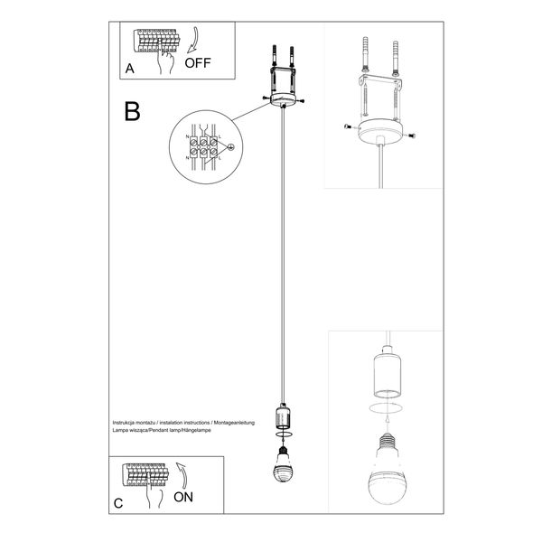 Lampa wisząca EDISON czarna zdjęcie 7