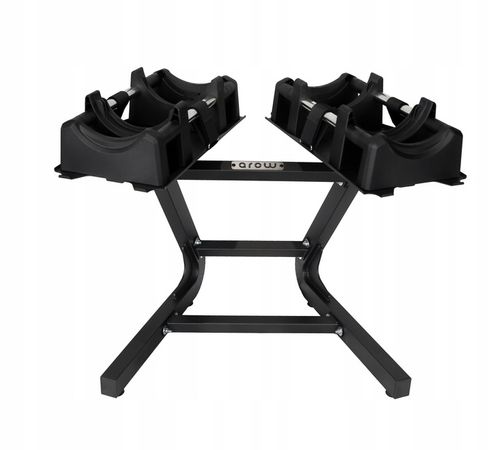 Stalowy stojak na hantle regulowane jednoczęściowy czarny mat 100kg AROW na Arena.pl