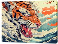 Obraz 90x70cm Tygrys Na Fali
