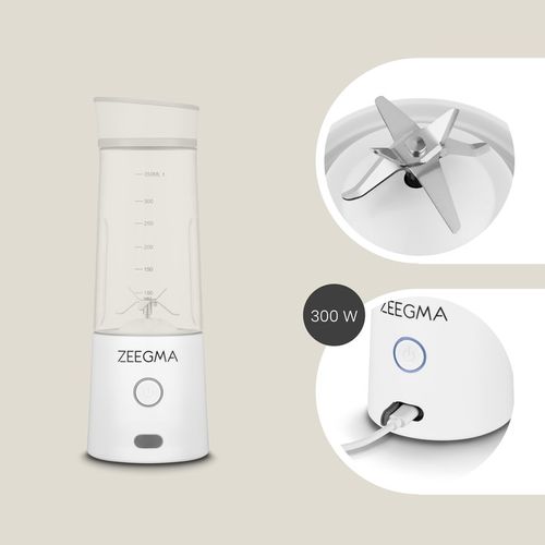 BLENDER BEZPRZEWODOWY KIELICHOWY 450ml 300W BIAŁY zabierz ze sobą! Zeegma na Arena.pl