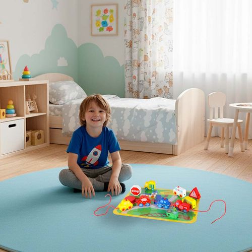 ZESTAW DREWNIANYCH KLOCKÓW  POJAZDY na Arena.pl